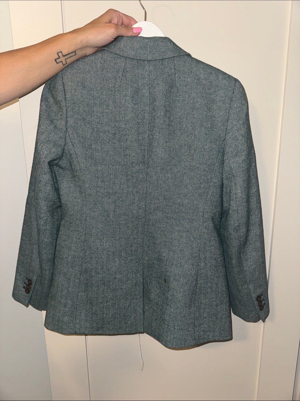 J. Crew Women's Grey Herringbone Tailored Blazer - Picture 3 of 3
